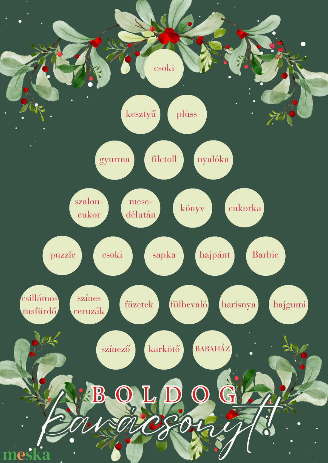 Adventi naptár 3. / Karácsonyi ajándék / A4 fali dekoráció, falikép - karácsony - adventi díszek - adventi naptár - Meska.hu