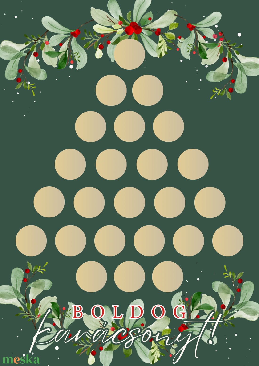 Adventi naptár 3. / Karácsonyi ajándék / A4 fali dekoráció, falikép - karácsony - adventi díszek - adventi naptár - Meska.hu