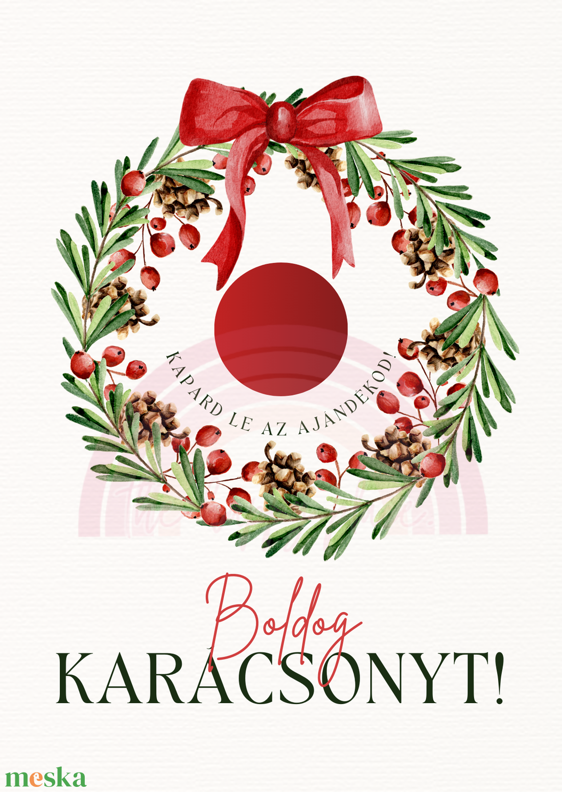 Karácsonyi kaparós kártya 2. / Ajándék, meglepetés / Kaparós sorsjegy / Karácsonyi ajándék - karácsony - karácsonyi ajándékozás - karácsonyi képeslap, üdvözlőlap, ajándékkísérő - Meska.hu