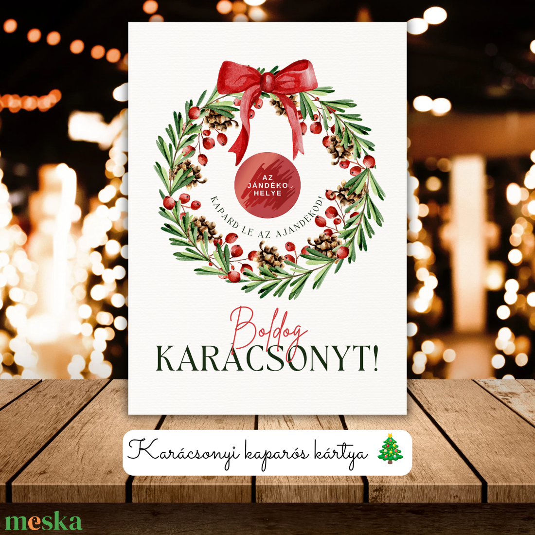 Karácsonyi kaparós kártya 2. / Ajándék, meglepetés / Kaparós sorsjegy / Karácsonyi ajándék - karácsony - karácsonyi ajándékozás - karácsonyi képeslap, üdvözlőlap, ajándékkísérő - Meska.hu