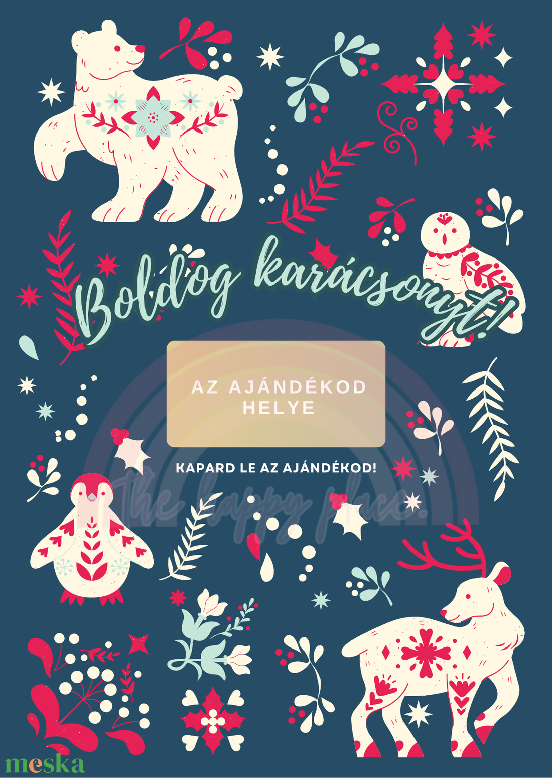 Karácsonyi kaparós kártya 4. / Ajándék, meglepetés / Kaparós sorsjegy / Karácsonyi ajándék - karácsony - karácsonyi ajándékozás - karácsonyi képeslap, üdvözlőlap, ajándékkísérő - Meska.hu