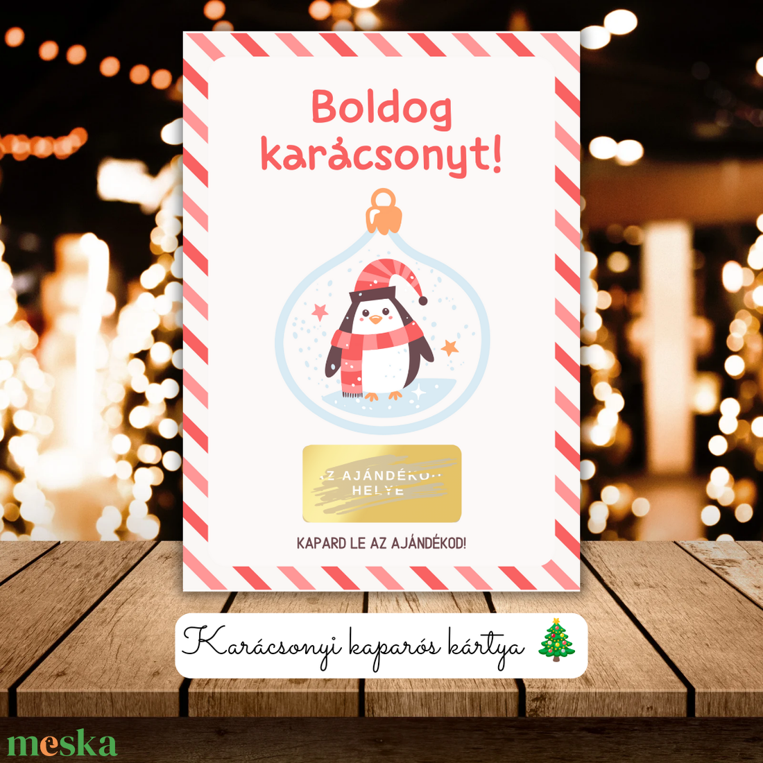 Karácsonyi kaparós kártya 10. / Ajándék, meglepetés / Kaparós sorsjegy / Karácsonyi ajándék - karácsony - karácsonyi ajándékozás - karácsonyi képeslap, üdvözlőlap, ajándékkísérő - Meska.hu