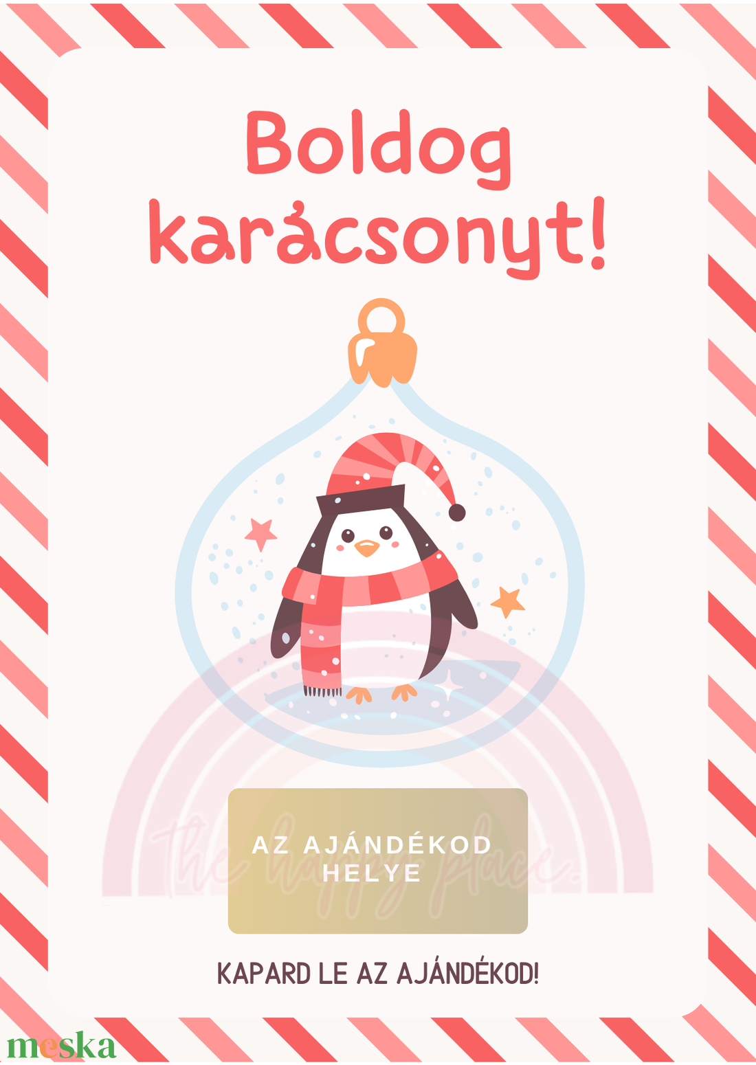 Karácsonyi kaparós kártya 10. / Ajándék, meglepetés / Kaparós sorsjegy / Karácsonyi ajándék - karácsony - karácsonyi ajándékozás - karácsonyi képeslap, üdvözlőlap, ajándékkísérő - Meska.hu