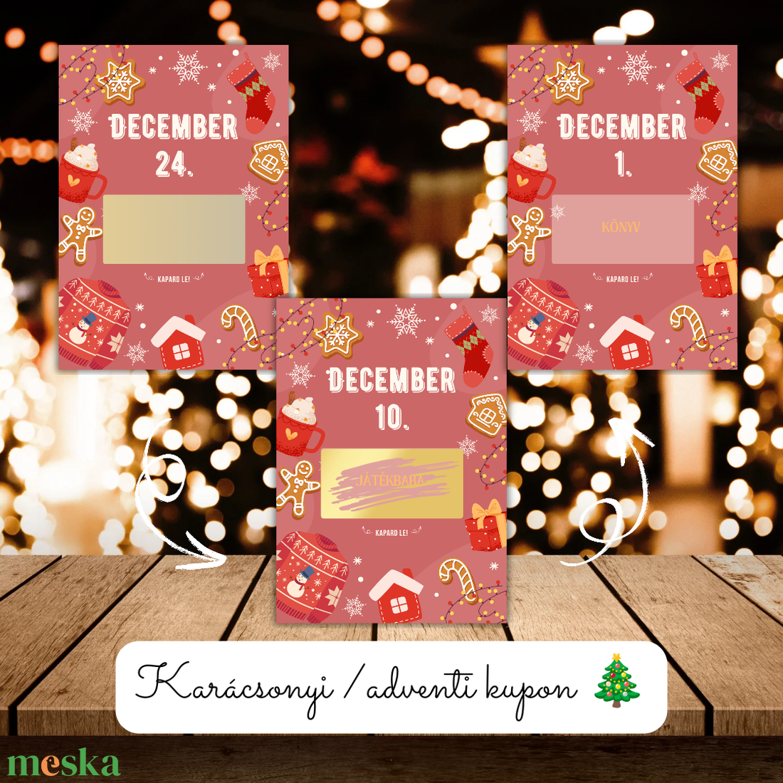 Adventi kupon 24db / Karácsonyi kupon / Mikulás kupon / Ajándék, meglepetés / Kaparós sorsjegy / Karácsonyi ajándék 1. - karácsony - adventi díszek - adventi naptár - Meska.hu Adventi kupon 24db / Karácsonyi kupon / Mikulás kupon / Ajándék, meglepetés / Kaparós sorsjegy / Karácsonyi ajándék 1. - karácsony - adventi díszek - adventi naptár - Meska.hu