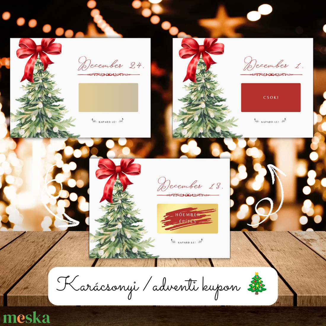 Adventi kupon 24db / Karácsonyi kupon / Mikulás kupon / Ajándék, meglepetés / Kaparós sorsjegy / Karácsonyi ajándék 6. - karácsony - adventi díszek - adventi naptár - Meska.hu Adventi kupon 24db / Karácsonyi kupon / Mikulás kupon / Ajándék, meglepetés / Kaparós sorsjegy / Karácsonyi ajándék 6. - karácsony - adventi díszek - adventi naptár - Meska.hu