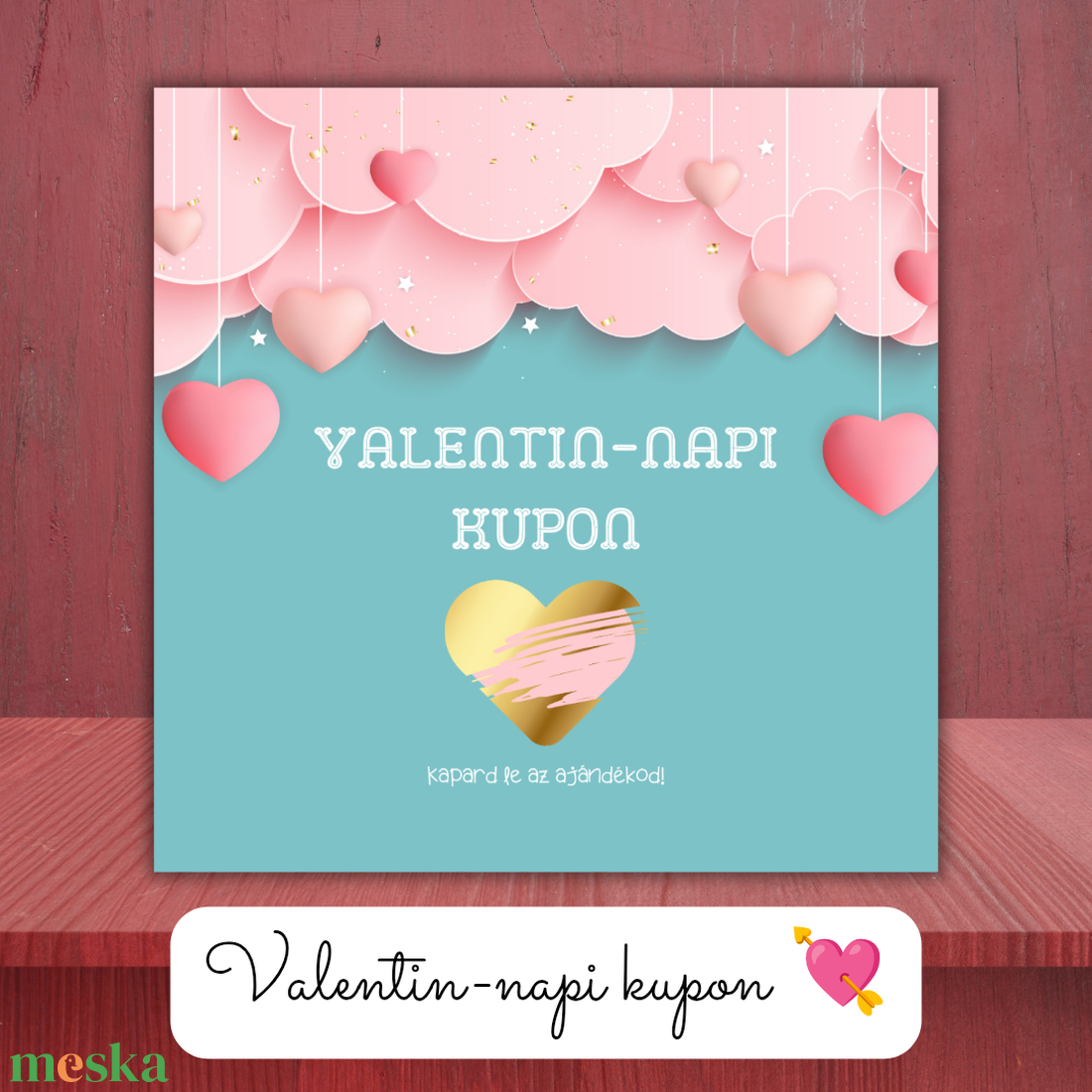 Valentin-napi kupon 3. / Kaparós sorsjegy / Valentin-napi ajándék  - otthon & életmód - papír, írószer - ajándékozás kellékei - ajándék sorsjegy - Meska.hu
