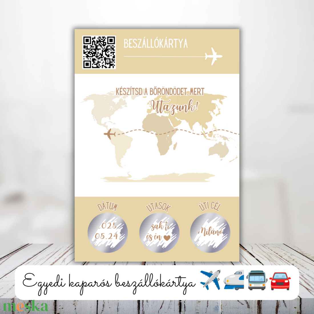 Kaparós képeslap QR kóddal utazáshoz / Ajándék, repülőút, buszos utazás, autóút, vonatút / Beszállókártya, boarding pass - otthon & életmód - papír, írószer - ajándékozás kellékei - ajándék sorsjegy - Meska.hu Kaparós képeslap QR kóddal utazáshoz / Ajándék, repülőút, buszos utazás, autóút, vonatút / Beszállókártya, boarding pass - otthon & életmód - papír, írószer - ajándékozás kellékei - ajándék sorsjegy - Meska.hu