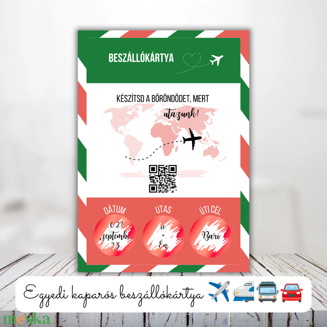 Kaparós beszállókártya QR kóddal utazáshoz / Ajándék, repülőút, buszos utazás, autóút, vonatút / Boarding pass - otthon & életmód - papír, írószer - ajándékozás kellékei - ajándék sorsjegy - Meska.hu Kaparós beszállókártya QR kóddal utazáshoz / Ajándék, repülőút, buszos utazás, autóút, vonatút / Boarding pass - otthon & életmód - papír, írószer - ajándékozás kellékei - ajándék sorsjegy - Meska.hu