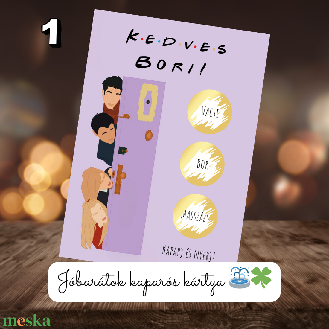 JÓBARÁTOK kaparós kártya 2. / Ajándék, születésnap, névnap, ünnep, céges / Kaparós sorsjegy - otthon & életmód - papír, írószer - ajándékozás kellékei - ajándék sorsjegy - Meska.hu
