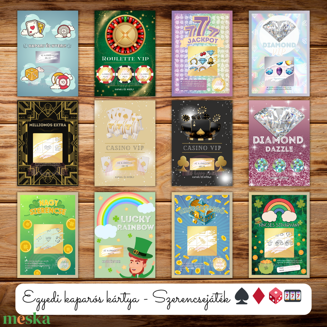 Szerencsejáték ihlette egyedi kaparós sorsjegy :) / Ajándék, születésnap, névnap, ünnep, céges - otthon & életmód - papír, írószer - ajándékozás kellékei - ajándék sorsjegy - Meska.hu