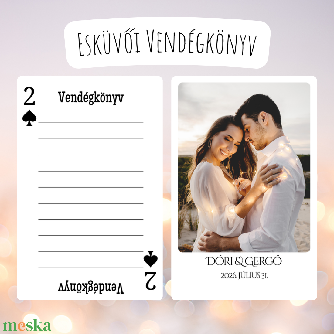 Esküvő vendégkönyv / Francia kártya / Póker / Fényképes kártyajáték / Egyedi kártyapakli - esküvő - emlék & ajándék - vendégkönyv - Meska.hu