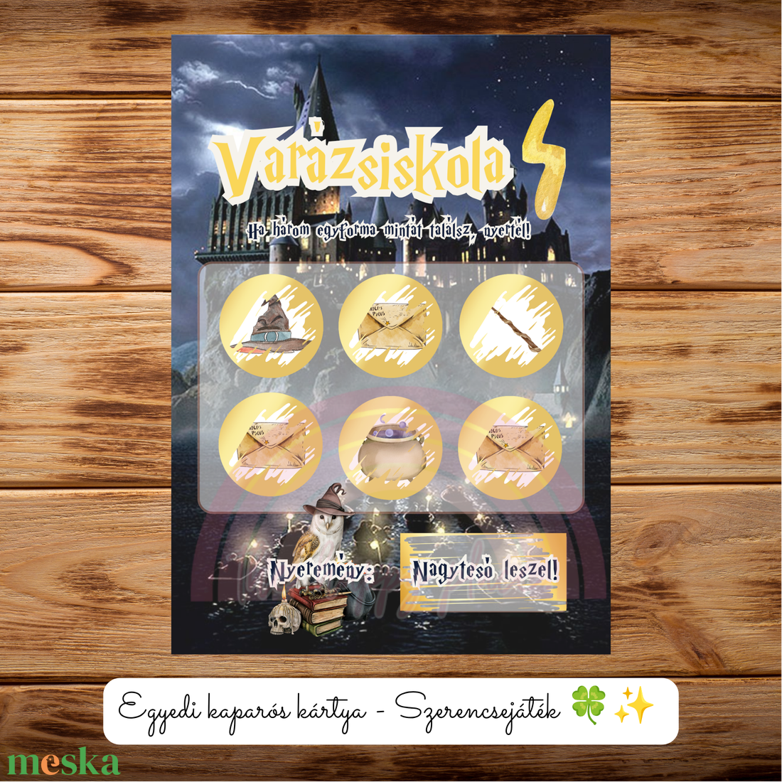 NAGYTESÓ LESZEL! kaparós kártya :) / Harry Potter / Bababejelentő / Testvér bejelentés / Meglepetés kaparós sorsjegy - baba - mama - babaemlékek - bababejelentők - Meska.hu