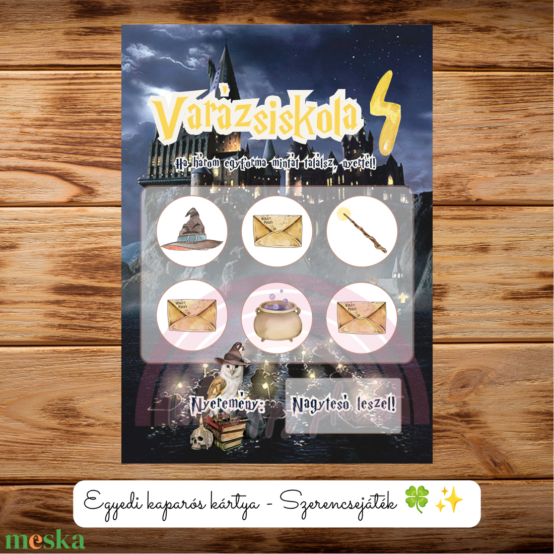 NAGYTESÓ LESZEL! kaparós kártya :) / Harry Potter / Bababejelentő / Testvér bejelentés / Meglepetés kaparós sorsjegy - baba - mama - babaemlékek - bababejelentők - Meska.hu