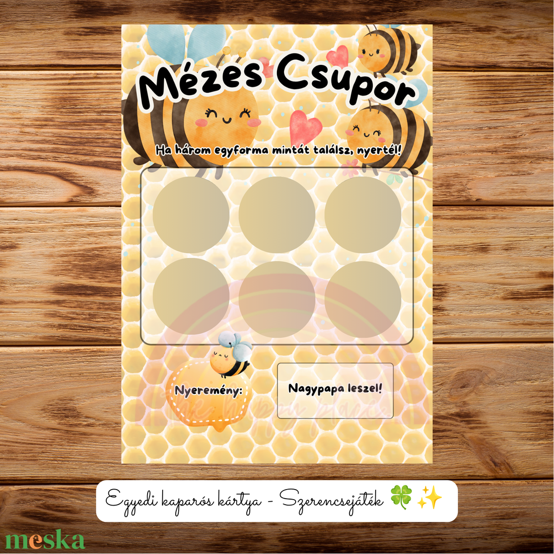 NAGYPAPA LESZEL! kaparós kártya :) / Mézes Csupor / Bababejelentő / Unoka bejelentés / Meglepetés kaparós sorsjegy - baba - mama - babaemlékek - bababejelentők - Meska.hu
