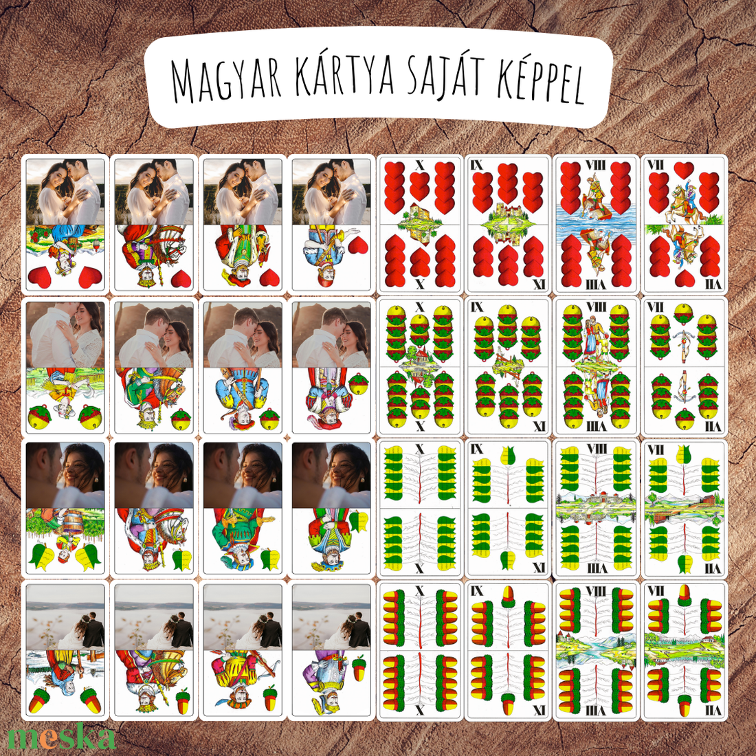 Saját képes magyar kártya / Egyedi kártyapakli / Születésnap, névnap, ballagás, lánybúcsú, legénybúcsú, céges ajándék - játék & sport - táblajáték és kártyajáték - kártya - Meska.hu