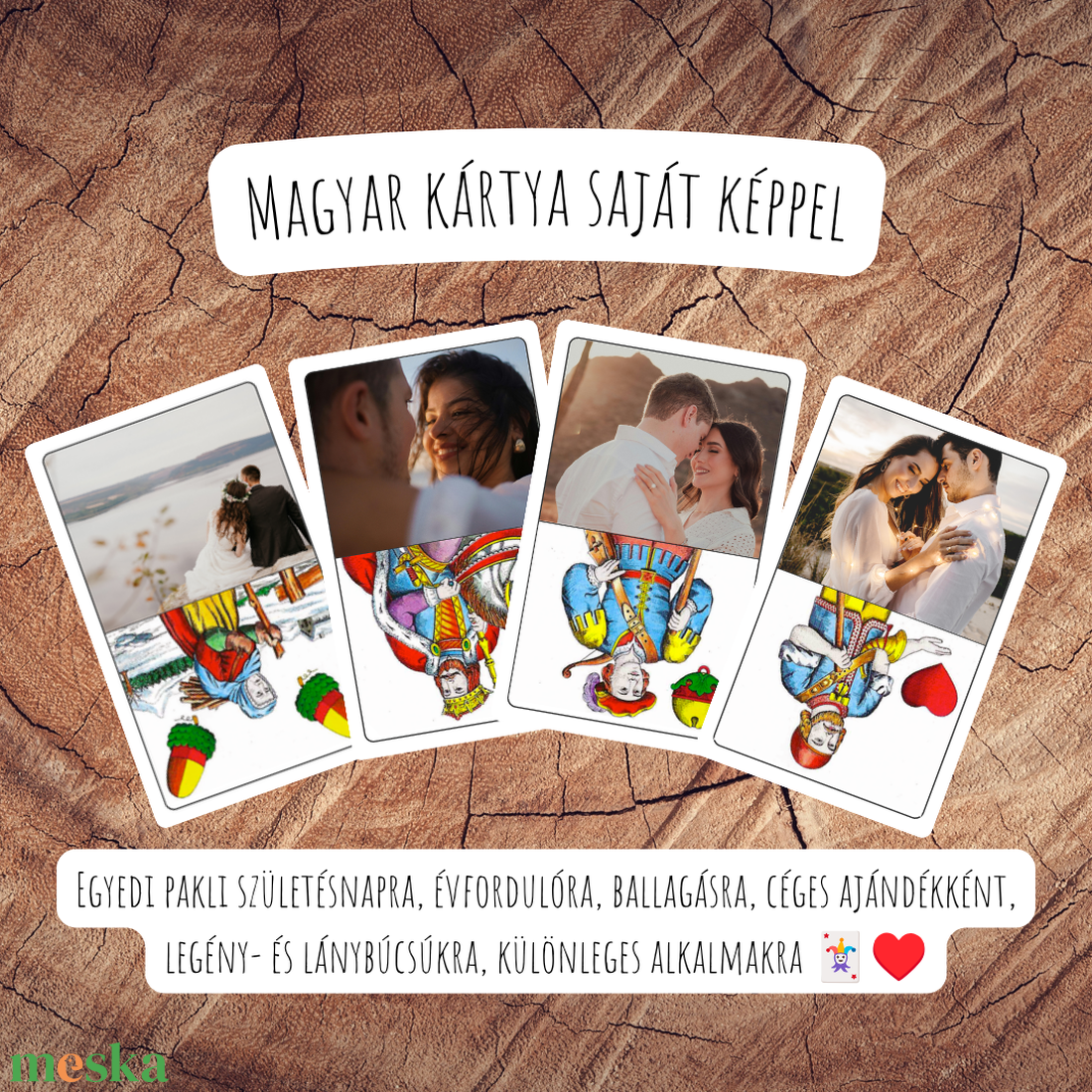 Saját képes magyar kártya / Egyedi kártyapakli / Születésnap, névnap, ballagás, lánybúcsú, legénybúcsú, céges ajándék - játék & sport - táblajáték és kártyajáték - kártya - Meska.hu