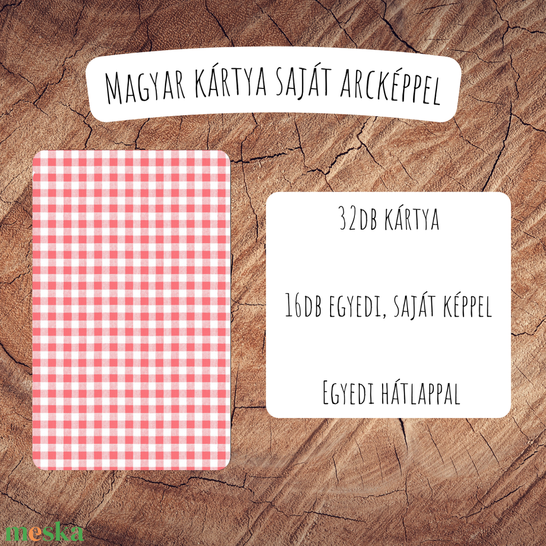 Magyar kártya / Saját arcképes kártyajáték / Egyedi kártyapakli / Születésnap, névnap, lánybúcsú, legénybúcsú, céges - játék & sport - táblajáték és kártyajáték - kártya - Meska.hu
