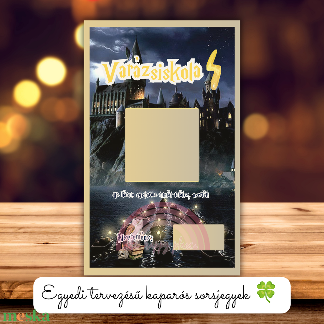 Kaparós kártya :) / Roxfort Varázsiskola / Harry Potter ihlette képeslap / Meglepetés kaparós sorsjegy - otthon & életmód - papír, írószer - ajándékozás kellékei - képeslap, üdvözlőlap - Meska.hu