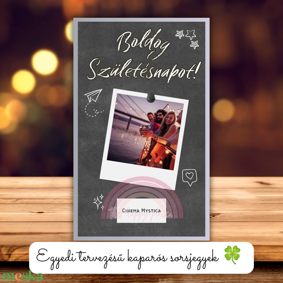 Kaparós kártya :) / Boldog születésnapot! / Saját képes ajándék átadó / Meglepetés kaparós sorsjegy - otthon & életmód - papír, írószer - ajándékozás kellékei - képeslap, üdvözlőlap - Meska.hu