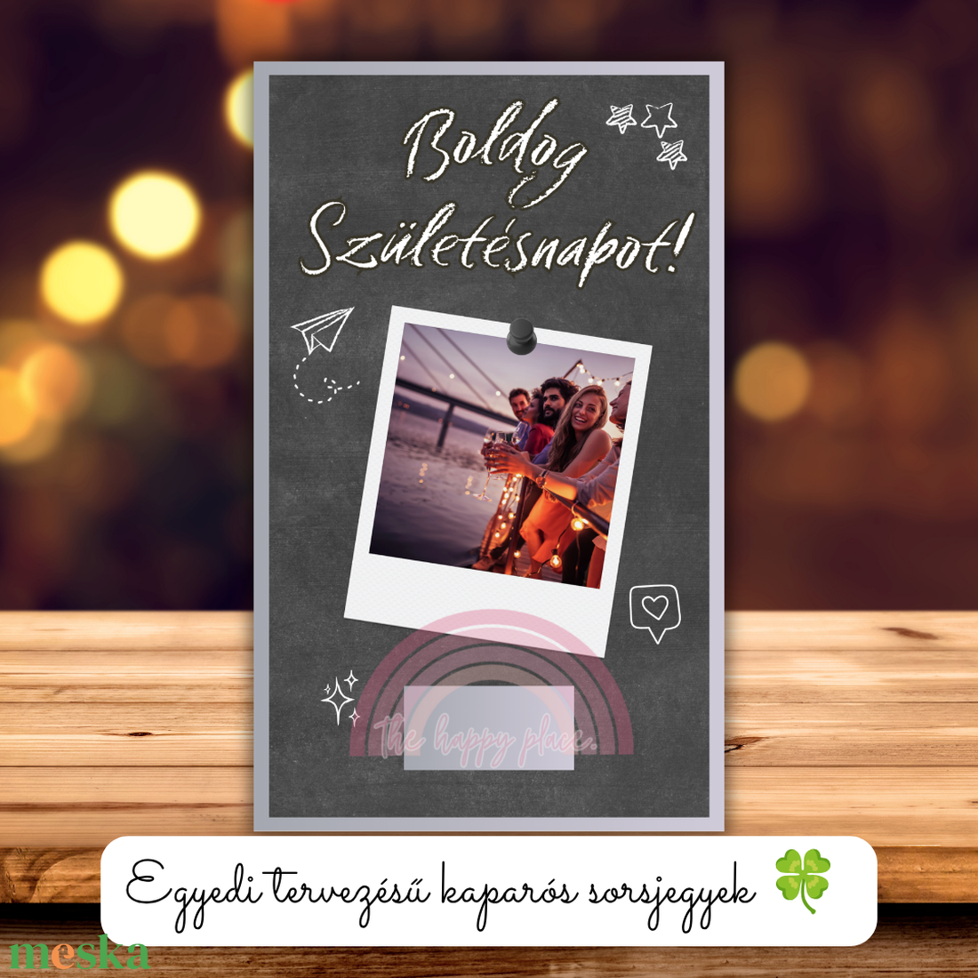 Kaparós kártya :) / Boldog születésnapot! / Saját képes ajándék átadó / Meglepetés kaparós sorsjegy - otthon & életmód - papír, írószer - ajándékozás kellékei - képeslap, üdvözlőlap - Meska.hu