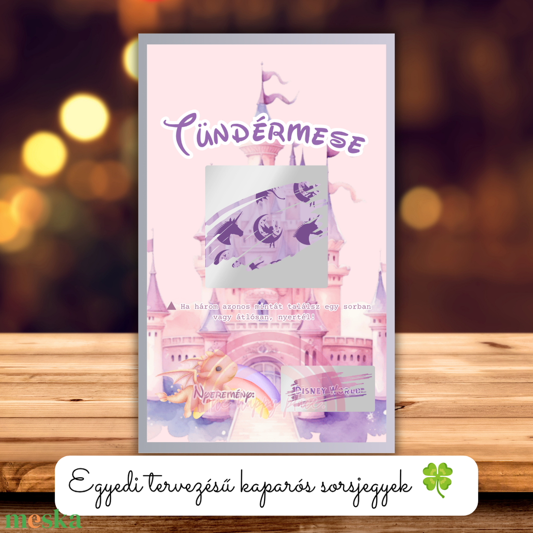 Kaparós kártya :) / Tündérmese / Disney ihlette ajándék átadó / Meglepetés kaparós sorsjegy - otthon & életmód - papír, írószer - ajándékozás kellékei - képeslap, üdvözlőlap - Meska.hu