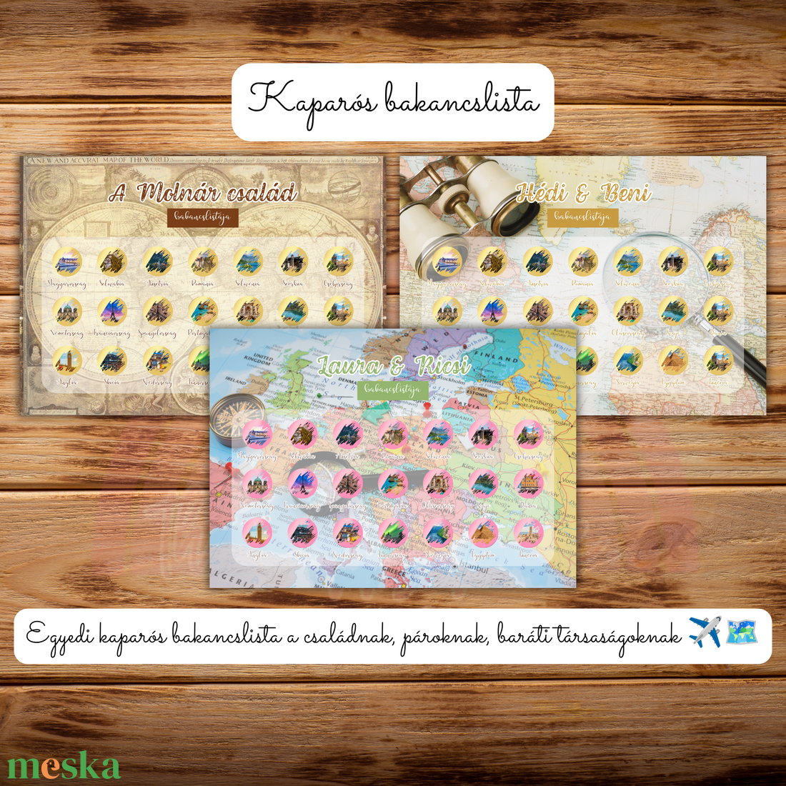 Kaparós bakancslista / Világtérkép / Utazd körbe a világot! / A4 nyomat / 2. - otthon & életmód - dekoráció - kép & falikép - poszter - Meska.hu
