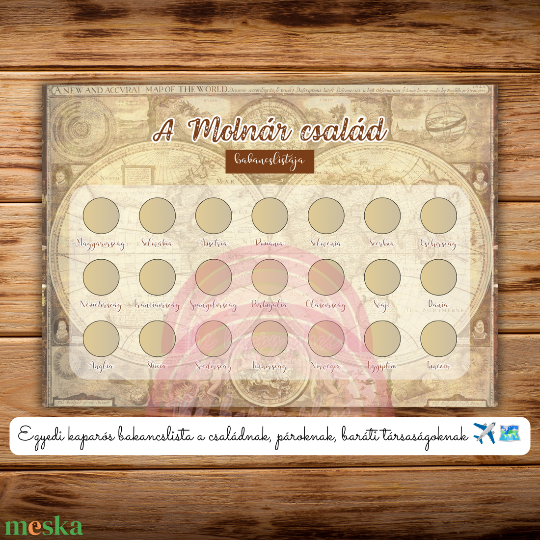 Kaparós bakancslista / Világtérkép / Utazd körbe a világot! / A4 nyomat / 2. - otthon & életmód - dekoráció - kép & falikép - poszter - Meska.hu