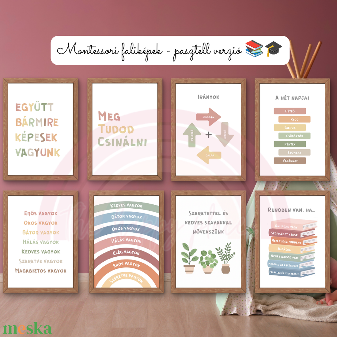 Edukációs Montessori képek / Pasztell verzió / Fali dekoráció, falikép, táblakép / digitális, A4 nyomat - baba - mama - babaszoba dekoráció - babaszoba kép - Meska.hu