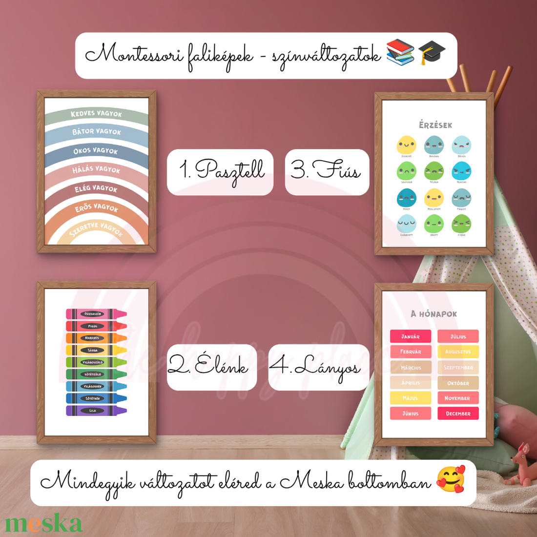 Edukációs Montessori képek / Pasztell verzió / Fali dekoráció, falikép, táblakép / digitális, A4 nyomat - baba - mama - babaszoba dekoráció - babaszoba kép - Meska.hu