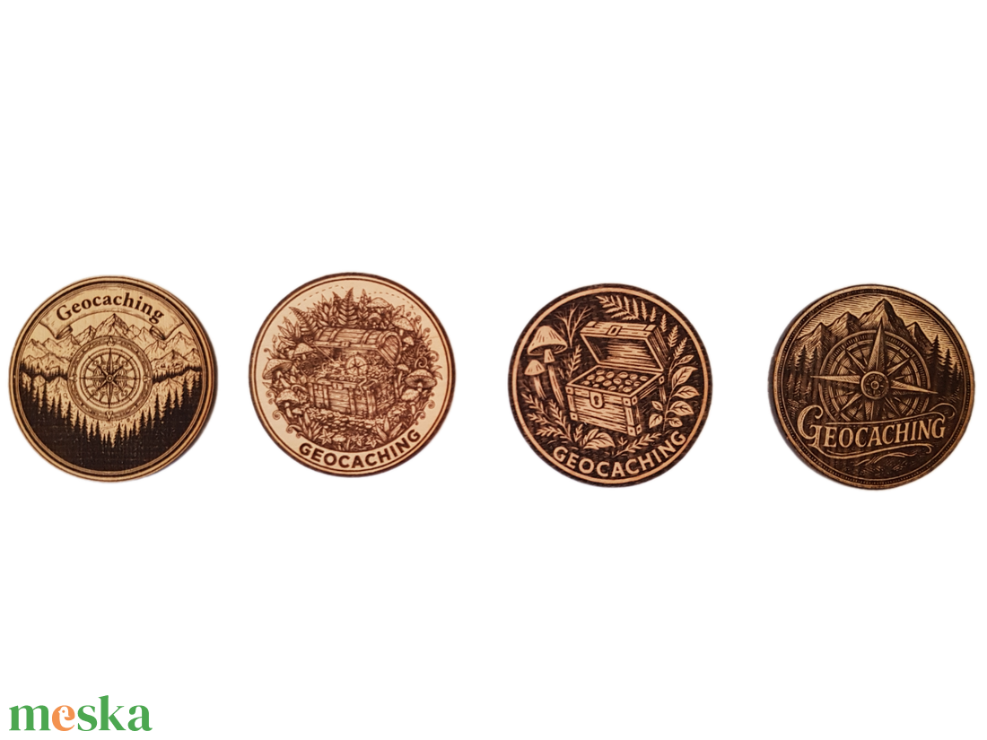Fa Geocoin Csomag (4 db)  Hagyj Különleges Nyomot a Ládákban! Geocaching - játék & sport - sport és kikapcsolódás - más játékok, sportok - Meska.hu