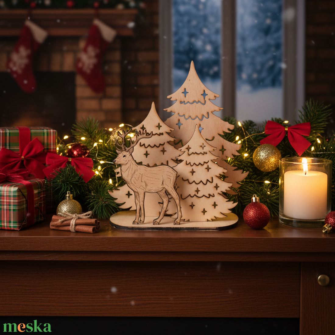 Szarvasos Téli Erdő dísz Fa Karácsonyi Dekoráció - karácsony - adventi díszek - adventi asztaldísz - Meska.hu Szarvasos Téli Erdő dísz Fa Karácsonyi Dekoráció - karácsony - adventi díszek - adventi asztaldísz - Meska.hu