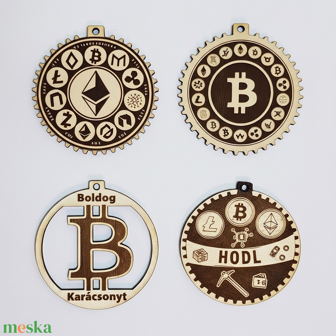  Kripto Milliomos Karácsonyfája Szett :) ETH BTC LTC - karácsony - karácsonyi lakásdekoráció - karácsonyfadíszek - Meska.hu
