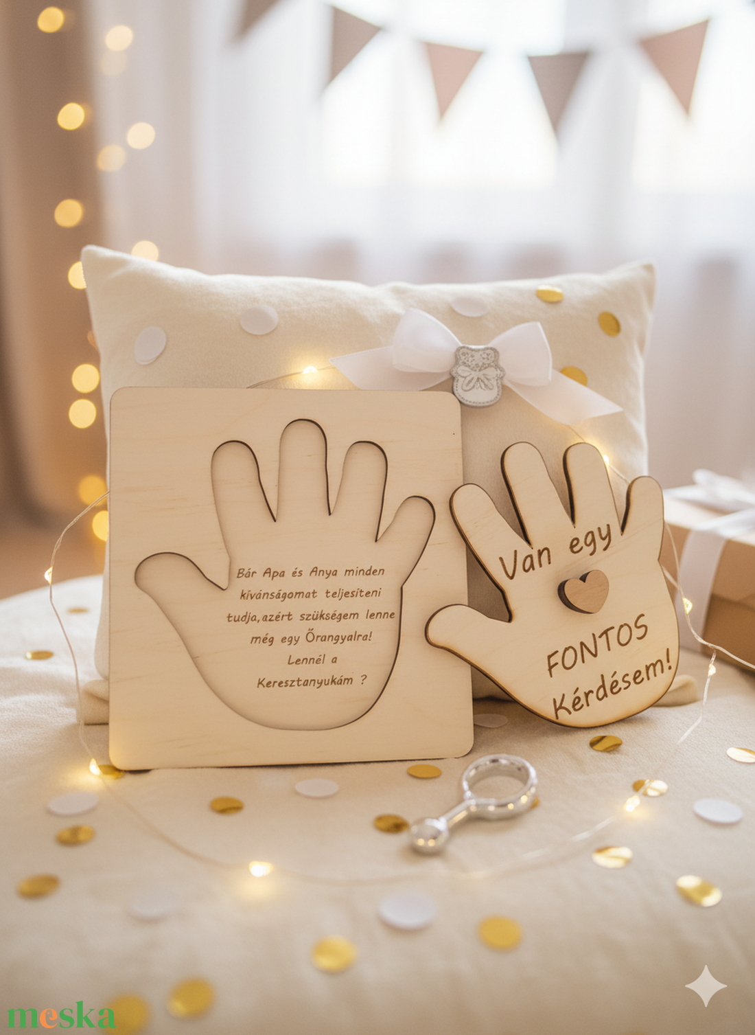 Keresztszülő Felkérő Puzzle  Fa, Gravírozott Ajándék (3 Változatban) - játék & sport - keresztelőajándékok - Meska.hu