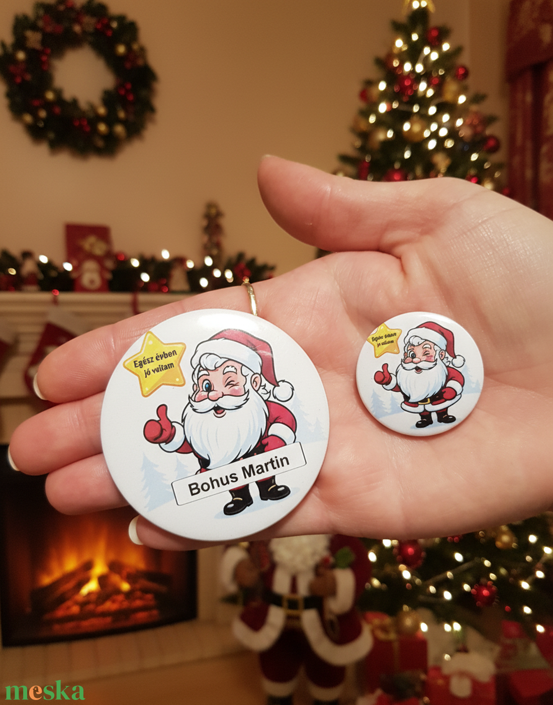 Mikulásváró Kitűző  Szállítás Akár 500 Ft!  Névvel, 2 Méretben - ékszer - kitűző és bross - Meska.hu
