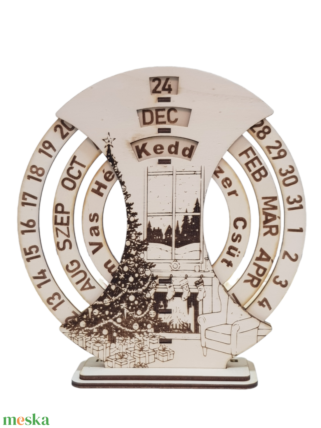 Varázslatos Karácsonyi Öröknaptár Fából - karácsony - karácsonyi lakásdekoráció - ünnepi asztaldekoráció - Meska.hu