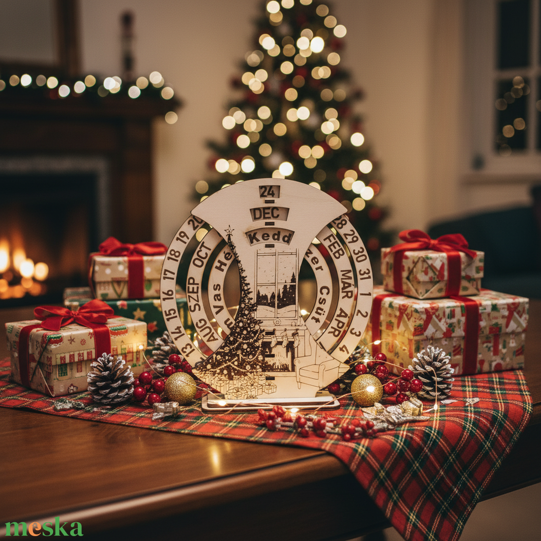 Varázslatos Karácsonyi Öröknaptár Fából - karácsony - karácsonyi lakásdekoráció - ünnepi asztaldekoráció - Meska.hu