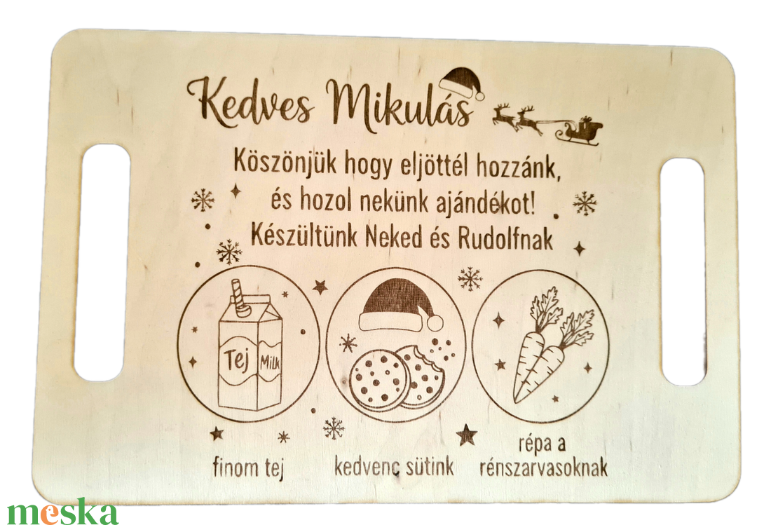 Télapó Váró Tálca Gyerekeknek  Fából Készült - karácsony - mikulás - mikulás beltéri dekoráció - Meska.hu