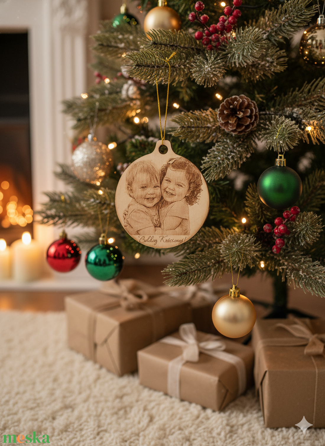 Egyedi Fényképes Karácsonyfadísz Fából  Postázás már 450Ft-tól ! - Igazán Személyes Ajándék - karácsony - karácsonyi lakásdekoráció - karácsonyfadíszek - Meska.hu