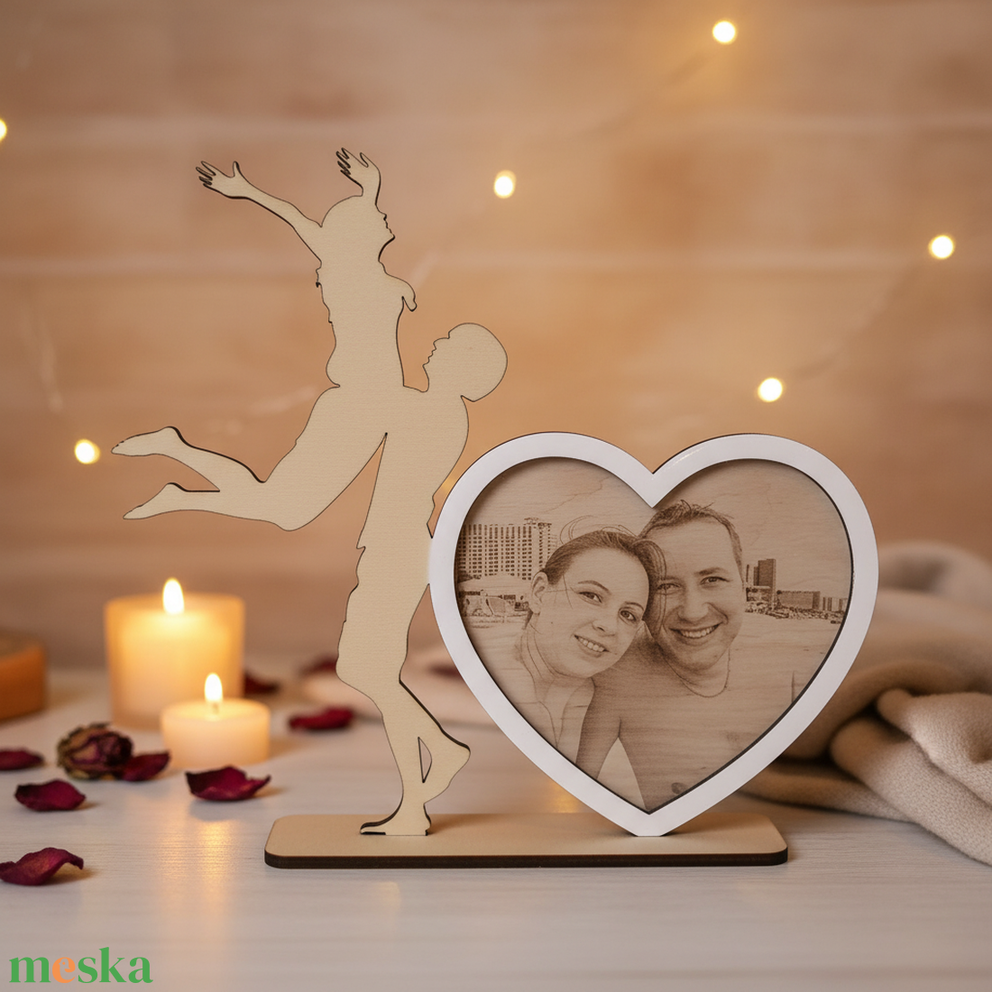 Örök Emlék Fába Gravírozva � Fényképes Valentin-napi Ajándék Pároknak - otthon & életmód - dekoráció - kép & falikép - képkeret - Meska.hu