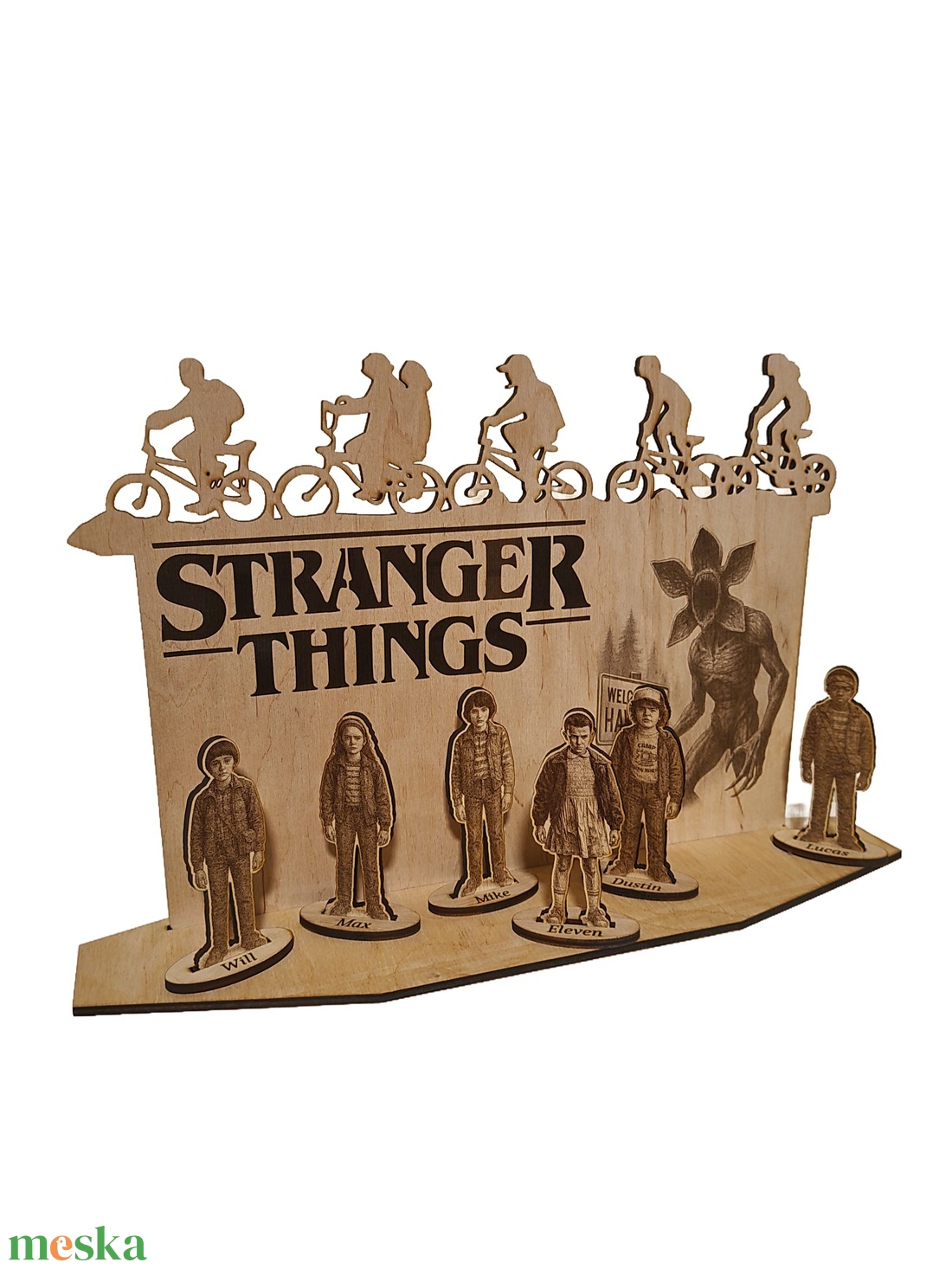 Stranger Things Dioráma � Lenyűgöző Fa Szobadísz Rajongóknak - otthon & életmód - dekoráció - asztal és polc dekoráció - dekorációs tál, tartó - Meska.hu