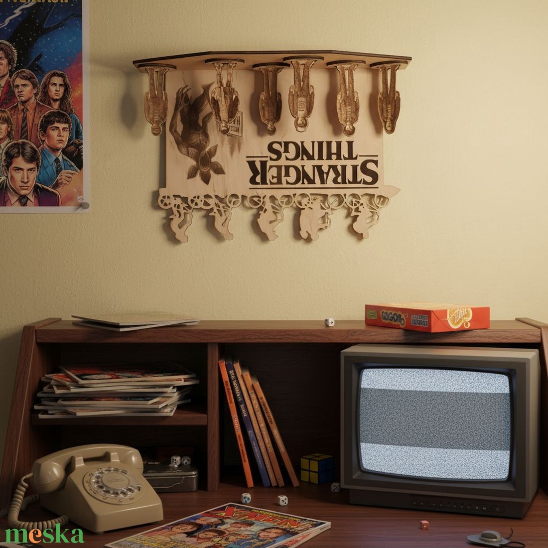 Stranger Things Dioráma � Lenyűgöző Fa Szobadísz Rajongóknak - otthon & életmód - dekoráció - asztal és polc dekoráció - dekorációs tál, tartó - Meska.hu