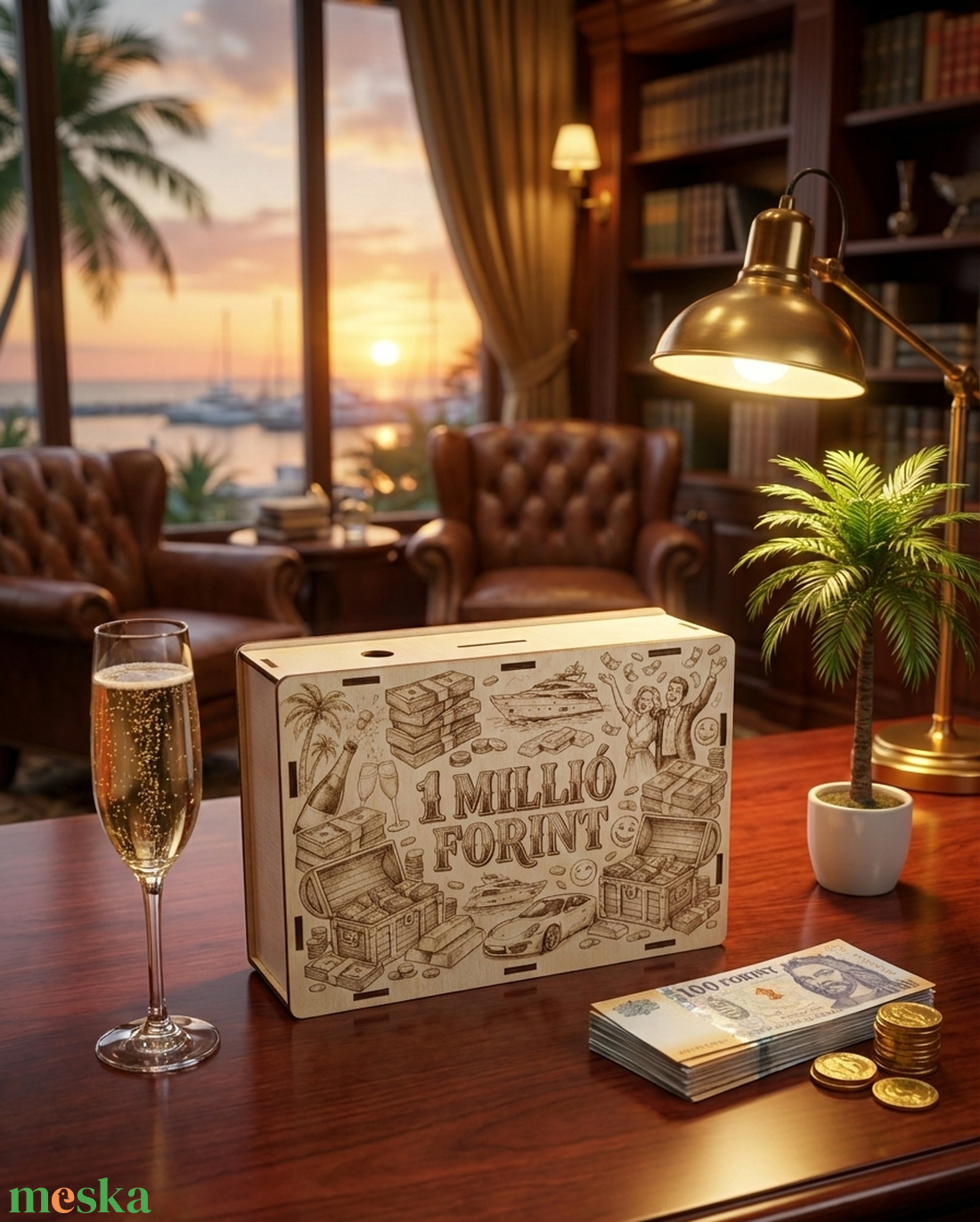 Motivációs Fa Persely � 1 Millió Forint Challenge Követő Doboz - otthon & életmód - dekoráció - asztal és polc dekoráció - persely - Meska.hu