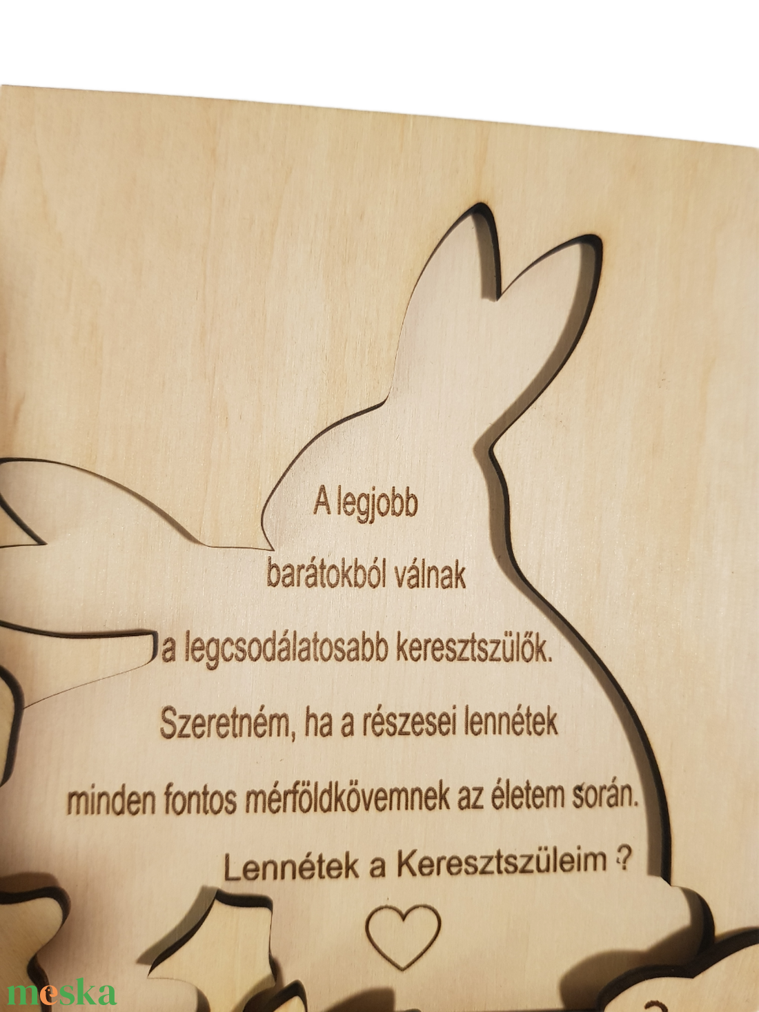 Nyuszis Keresztszülő Felkérő � Interaktív Fa Emlékőrző - baba - mama - keresztelő kellékek - keresztszülő felkérő - Meska.hu
