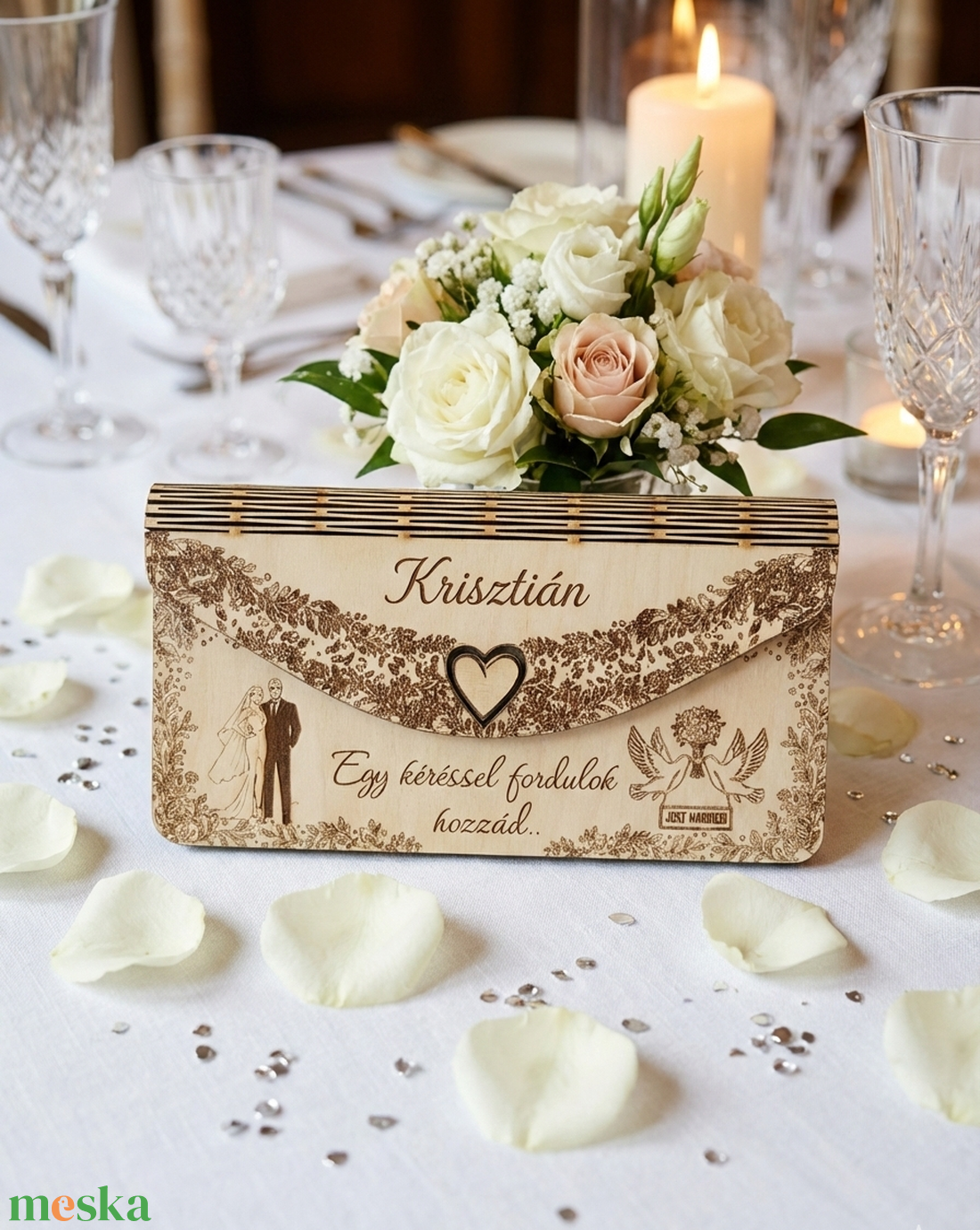 Tanú felkérő ajándék - Különleges névre szóló fa boríték és egyedi üzenet - esküvő - meghívó & kártya - tanú felkérő - Meska.hu