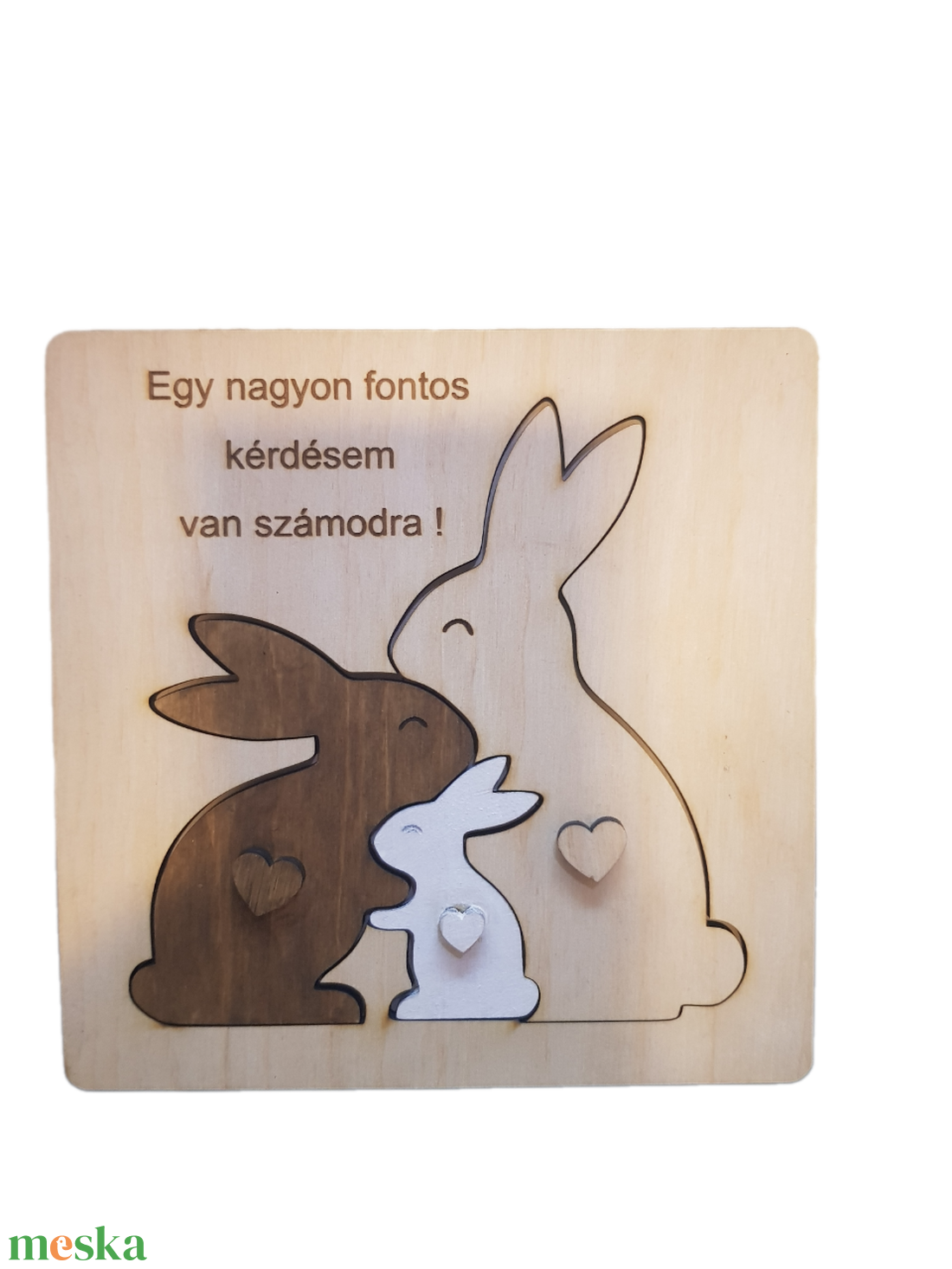 Nyuszis Keresztszülő Felkérő � Interaktív Fa Emlékőrző - baba - mama - keresztelő kellékek - keresztszülő felkérő - Meska.hu