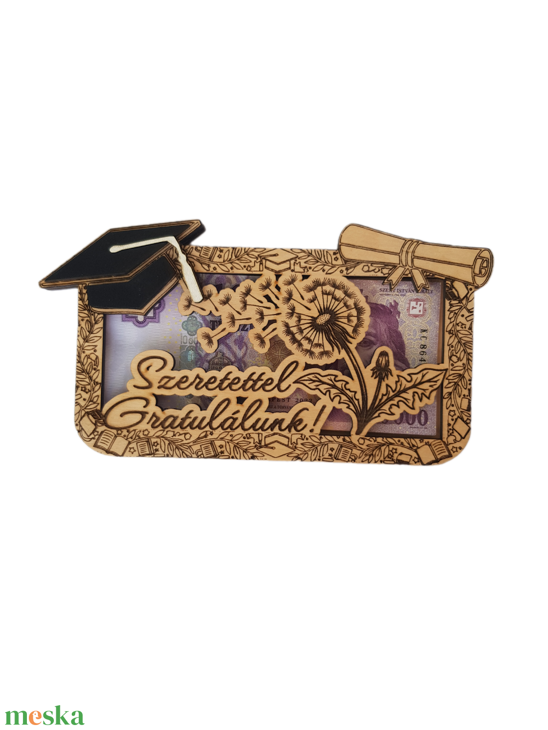Pitypangos Ballagási  Pénzátadó � Kézműves Fa Emlék Ballagásra és Diplomaosztóra - otthon & életmód - papír, írószer - ajándékozás kellékei - pénzátadó doboz - Meska.hu