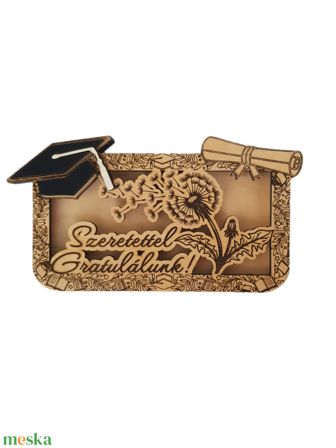 Pitypangos Ballagási  Pénzátadó � Kézműves Fa Emlék Ballagásra és Diplomaosztóra - otthon & életmód - papír, írószer - ajándékozás kellékei - pénzátadó doboz - Meska.hu
