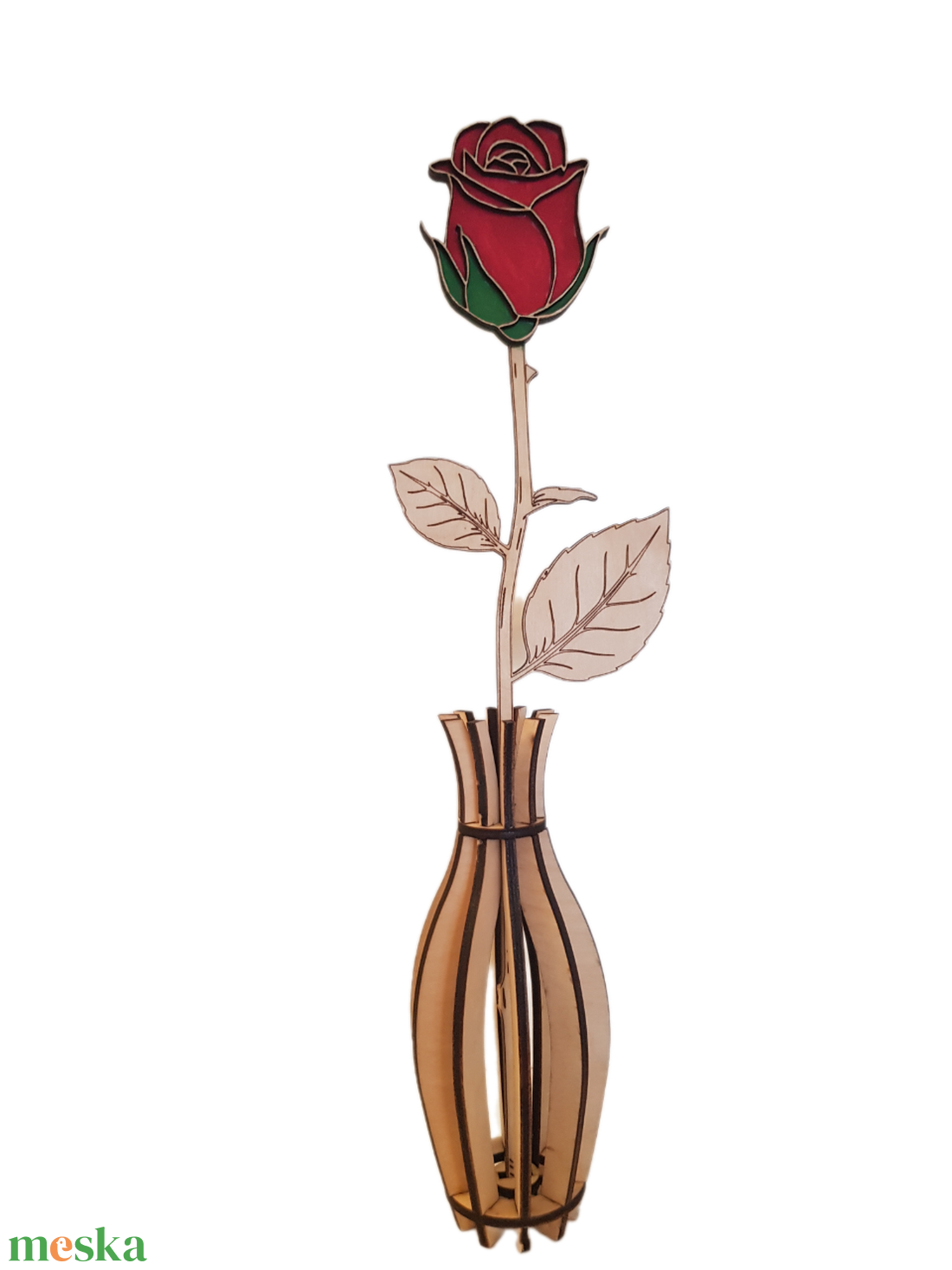 ÖRÖK RÓZSA FÁBÓL - Személyre szabható anyák napi virág vázával - otthon & életmód - virágdekoráció - virágdíszek - lézervágott virágdíszek - Meska.hu