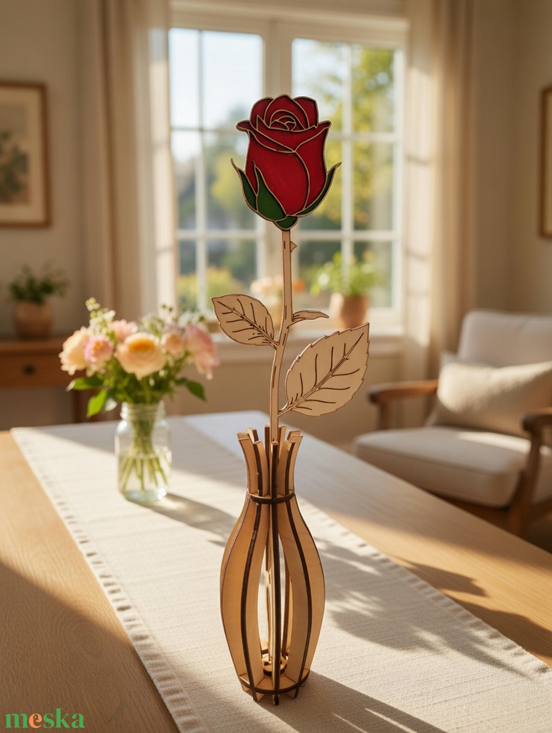 ÖRÖK RÓZSA FÁBÓL - Személyre szabható anyák napi virág vázával - otthon & életmód - virágdekoráció - virágdíszek - lézervágott virágdíszek - Meska.hu