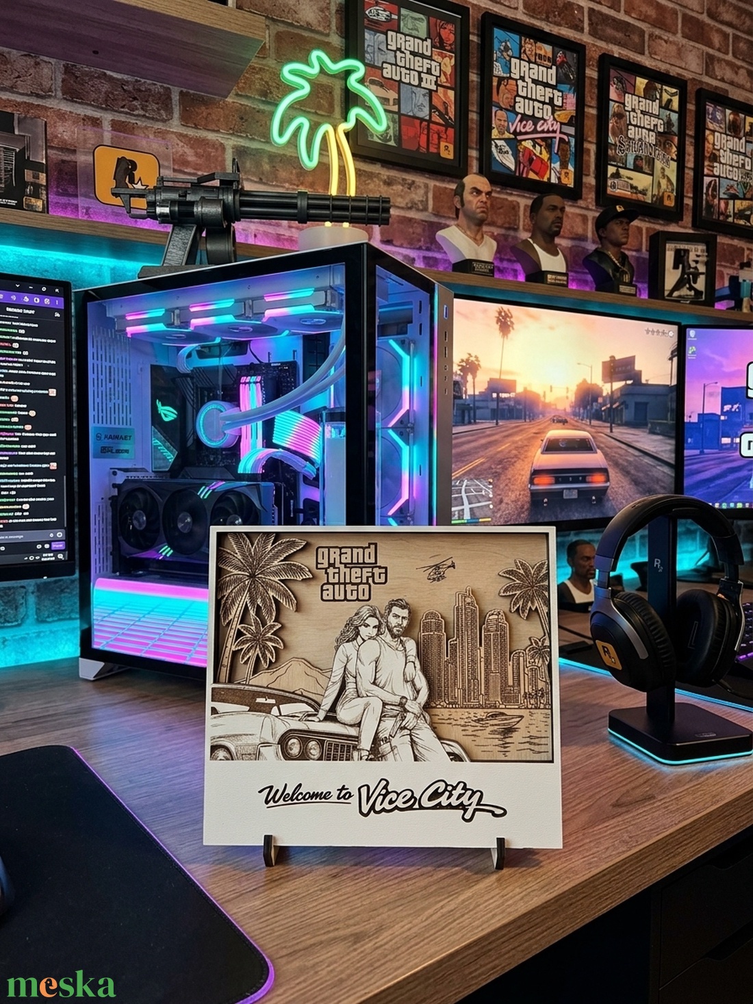 Grand Theft Auto GTA 6 sítusú � Egyedi, többrétegű fa asztali dísz / ajándéktárgy - otthon & életmód - dekoráció - dísztárgy - Meska.hu